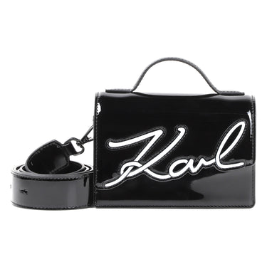 KARL LAGERFELD Bolsa para ni–a negra tipo charol